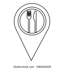 pin pointer location with restaurant sign