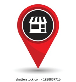 Pin pointer location with store symbol