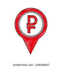 pin pointer location with symbol crypto money