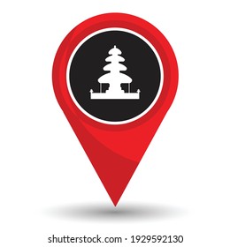 Pin pointer location with temple symbol