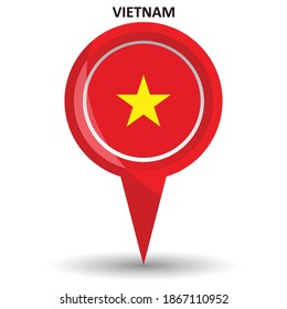 Posición del puntero del mouse (ratón) con el símbolo de la bandera de Vietnam