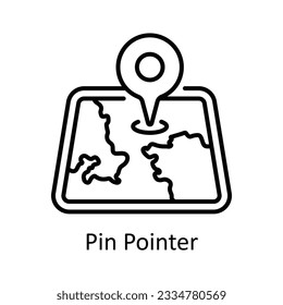 Pin Pointer Outline Icon Design illustration. Map and Navigation Symbol on White background EPS 10 File