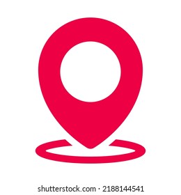 Pin pointer red icon. Pin map location sign. GPS symbol. Vector isolated on white.
