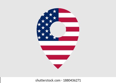 Pin pointer usa flag icon