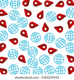 pin pointers location and planets pattern