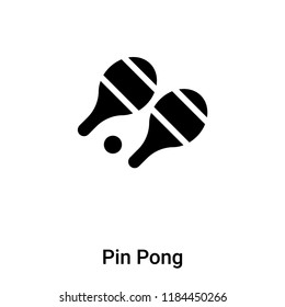 Pin Pong icon vector isolated on white background, logo concept of Pin Pong sign on transparent background, filled black symbol