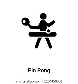 Pin Pong icon vector isolated on white background, logo concept of Pin Pong sign on transparent background, filled black symbol