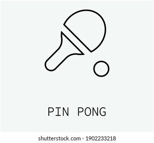 Pin pong vector icon. Editable stroke. Symbol in Line Art Style for Design, Presentation, Website or Apps Elements. Pixel vector graphics - Vector