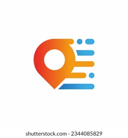 Pin position mark sign technology logo vector image