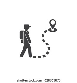 Pin postman deliver post icon on the white background