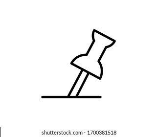 Pin premium line icon. Simple high quality pictogram. Modern outline style icons. Stroke vector illustration on a white background. 