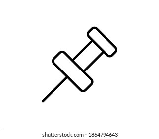 Pin premium line icon. Simple high quality pictogram. Modern outline style icons. Stroke vector illustration on a white background. 