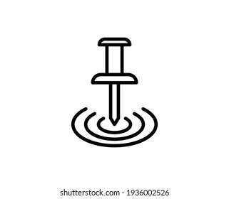 Pin premium line icon. Simple high quality pictogram. Modern outline style icons. Stroke vector illustration on a white background. 