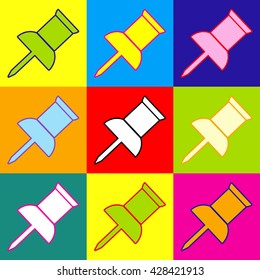 Pin push sign