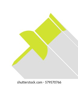 Pin push sign. Pear icon with flat style shadow path.