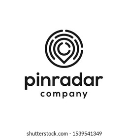 Pin Radar Logo Design Vector