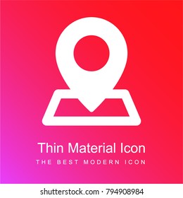 Pin red and pink gradient material white icon minimal design