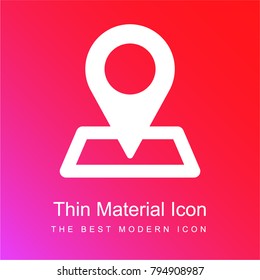 Pin red and pink gradient material white icon minimal design