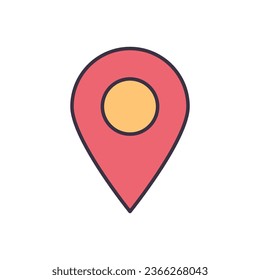 Pin related vector icon. Isolated on white background. Vector illustration