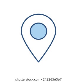 Icono de vector relacionado con el pin. Aislado sobre fondo blanco. Ilustración del vector
