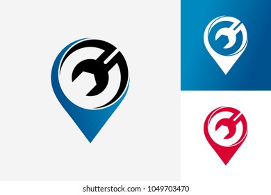 Pin Repair Logo Template Design Vector, Emblem, Design Concept, Creative Symbol, Icon