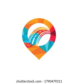Pin Road Location logo design. Transport app logo design concept.