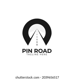 Pin road logo design template