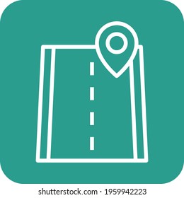 Pin, road, route icon vector image. Can also be used for Navigation. Suitable for use on web apps, mobile apps and print media.
