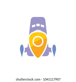 Pin Rocket Logo Icon Design