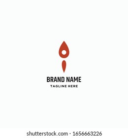 Pin Rocket Logo Symbol Vorlage Design in Vektorillustration Illustration.