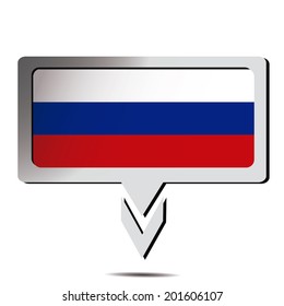 a pin with the russian flag and its respective colors