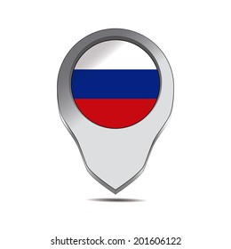 a pin with the russian flag and its respective colors