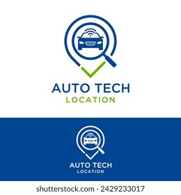 pin search auto technology logo design vector illustration