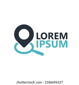 Pin search logo template design vector