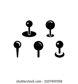 Pin set icon isolated on white background