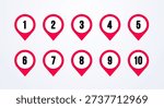 Pin Set With Numbers One To Ten