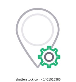 pin setting vector color line icon