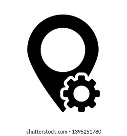 pin setting vector glyph flat icon