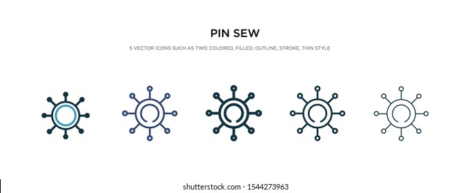 pin sew icon in different style vector illustration. two colored and black pin sew vector icons designed in filled, outline, line and stroke style can be used for web, mobile, ui