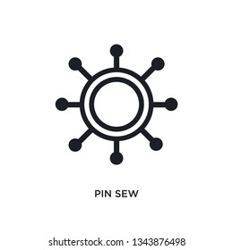 pin sew isolated icon. simple element illustration from sew concept icons. pin sew editable logo sign symbol design on white background. can be use for web and mobile