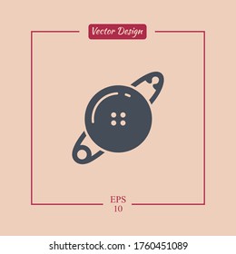 pin sewing Icon. Vector illustration EPS 10.