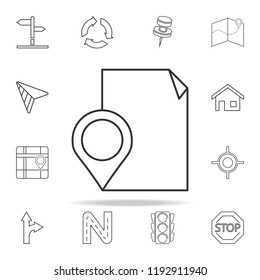 Pin and Sheet of Paper icon. navigation icons universal set for web and mobile