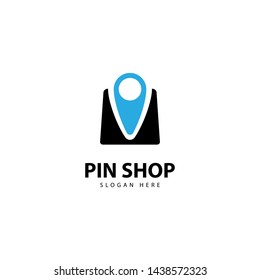Pin Shop Logo Design Vector