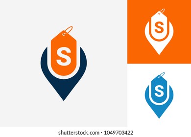 Pin Shop Logo Template Design Vector, Emblem, Design Concept, Creative Symbol, Icon