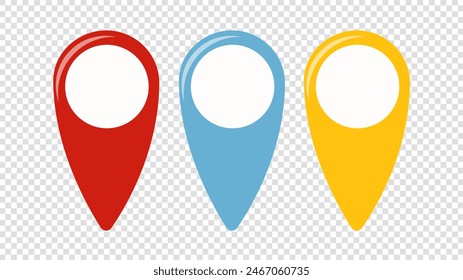 Pin sign vector symbol isolated on a transparent background, illustration Vector EPS 10