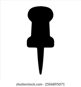 Pin silhouette vector illustration on white background
