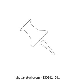 pin. simple flat vector icon illustration. outline line symbol - editable stroke