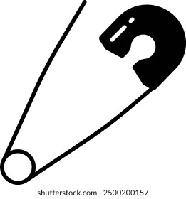 Pin solid glyph vector illustration