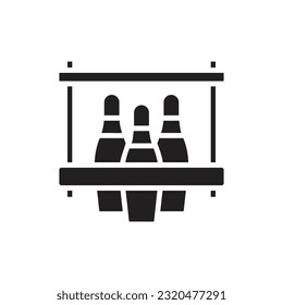 Pin Standing Filled Icon Vector Illustration