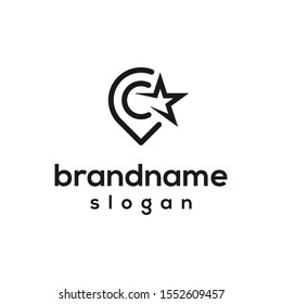 pin star logo design vector